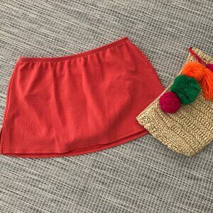 Lands' End Bright Orange Swimsuit Bottom with Skirt Overlay  8